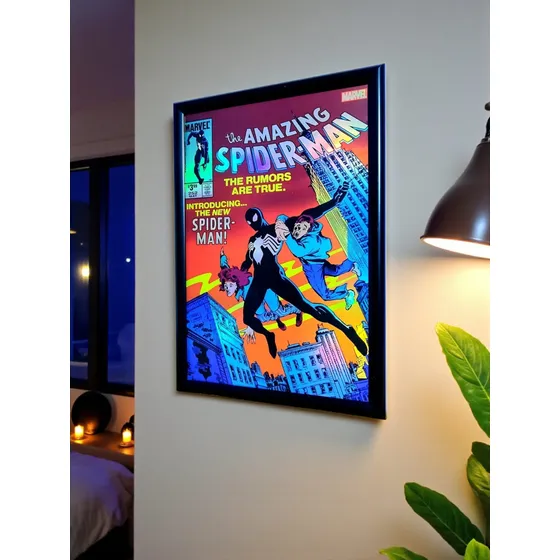 Cuadro Decorativo Tornasol Spiderman Symbiote Prim Aparición