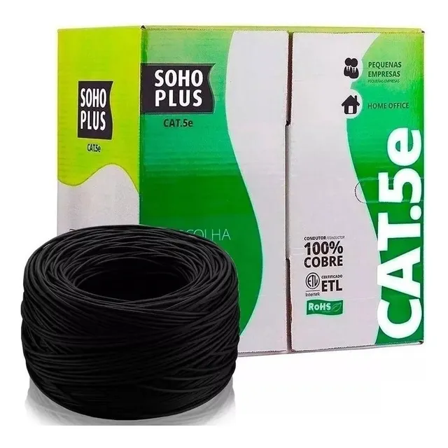 Caja de Cables de Red Soho Plus Furukawa 305m Cat5e 100% cobre Color Negro