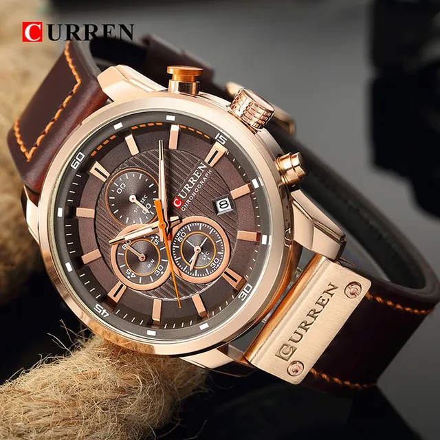 Reloj De Marca Curren Para Hombre Relojes Deportivo De Cuero