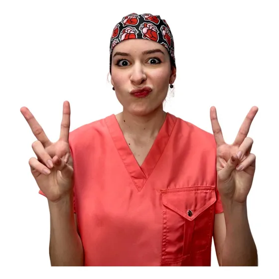 Gorro Quirurgico Diseño Estampado De Corazones Cardio