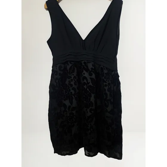 Vestido En Seda Y Encaje Negro Para Dama, T.l.nuevo.lolita