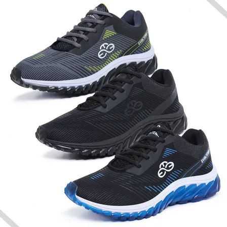 Kit-3 Tênis Masculino Prospect Leve Caminhada Lançamento New Cinza/ Black/ Azul 42 Br