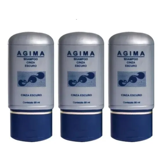 Shampoo Agima Cinza Escuro 80ml - ( 3 Unidades )