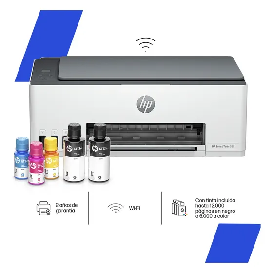Impresora multifunción HP Smart Tank 580 Tinta Continua con wifi