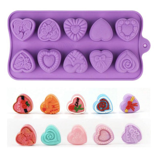 Molde Silicon Chocolate Corazon Corazones Diseño Jabón Vela Molde Silicon Chocolate Corazon Corazones Diseño Jabón Vela
