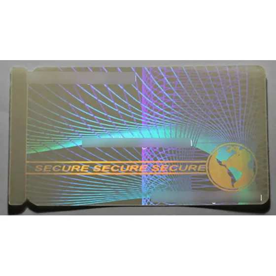 Stiker Adhesivo Holograma Seguridad Cr80 Tamaño Carnet Secur