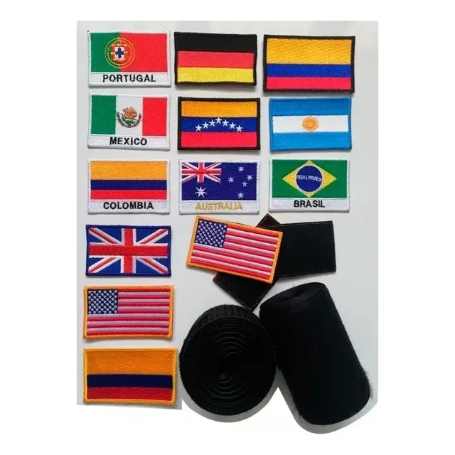 Parche Bordados Banderas Flags Paises Del Mundo Con Velcro 
