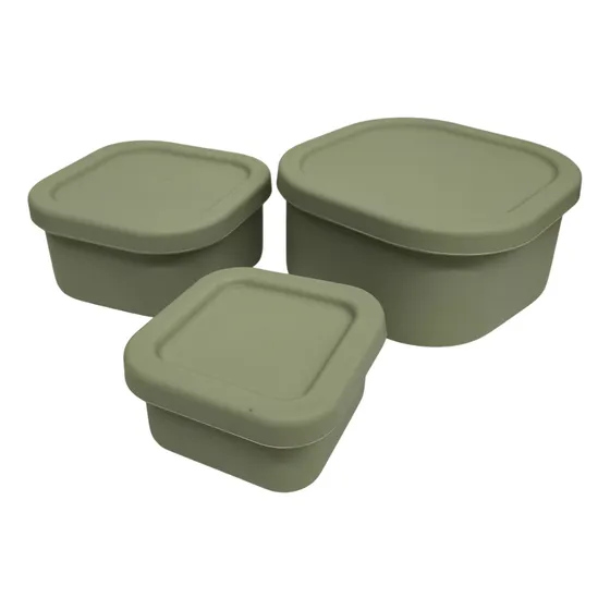 Recipiente Silicona X3 Varios Colores Verde Musgo