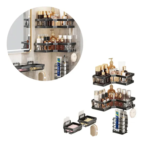 Juego 5 Estantes Organizador Esquinero Para Baño Hogar F205