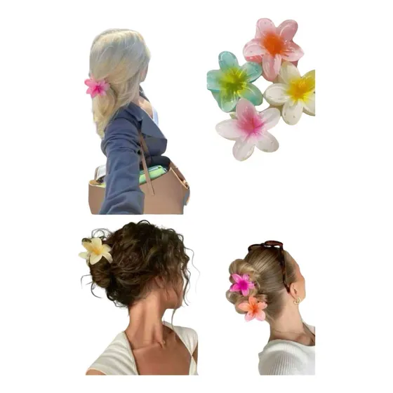 4 Pinzas Ganchos De Flor Tendencia Cabello