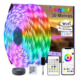 Cozylady Tiras De Luces Led Rgb Wifi 30m Alexa App Control Para Cuarto,tv,bar,habitación Gaming,fiesta, Decoración De Interior,fuente De Ambiente De Iluminación Cozylady Tiras De Luces Led Rgb Wifi 30m Alexa App Control Para Cuarto,tv,bar,habitación Gaming,fiesta, Decoración De Interior,fuente De Ambiente De Iluminación