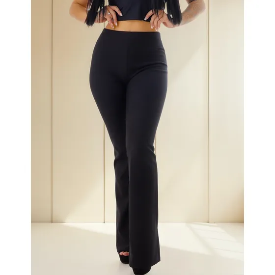 Calça Flare Bailarina Adulto - Suplex Com Bolso