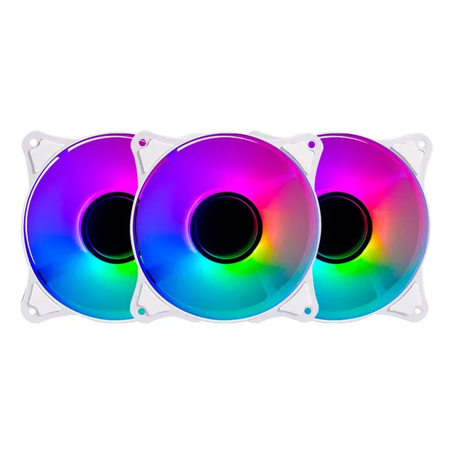 Kit 3 Ventiladores Balam Rush 120mm Argb Pc Ex90k 1200rpm Led Rgb + Blanco