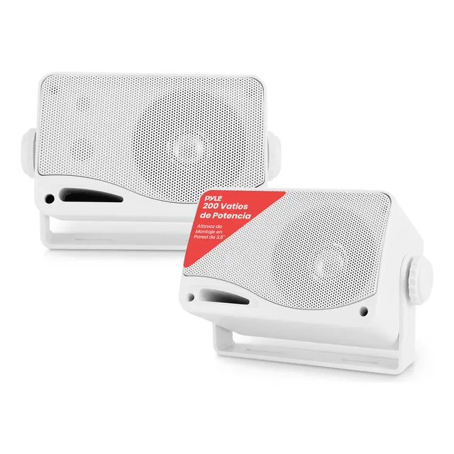 Bocinas para exteriores e interiores 3 vías Pyle 3.5” 200W impermeables grado marino, carcasa ABS resistente, uso en casa, bote, alberca, jardín