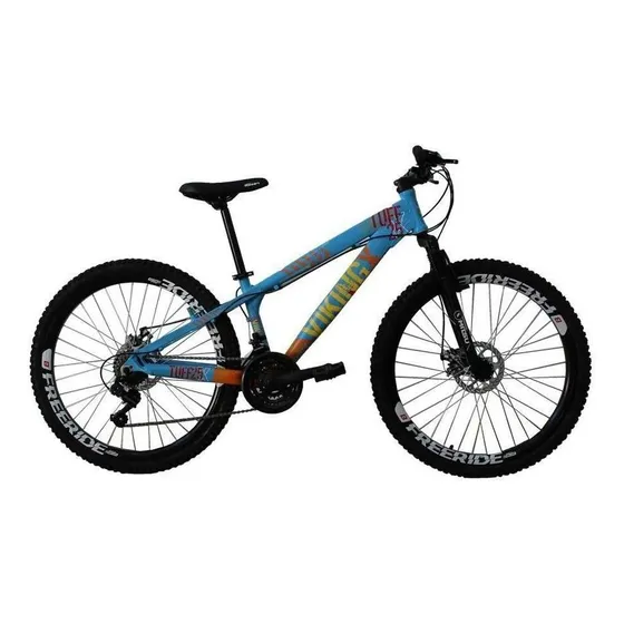 Bicicleta Mtb Aro 26 Viking X Tuff 25 V1 Dirt Freeride 2023 Cor Roxo/amarelo