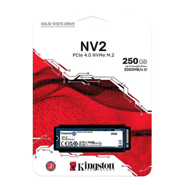 Unidad Solida Kingston M.2 Nv2 Nvme Pcie 250gb Gen 4x4