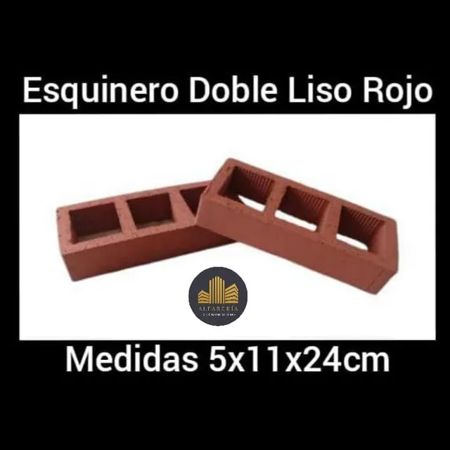Esquinero De Tablilla Doble Liso Rojo 