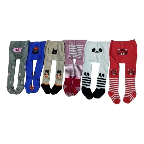 Pack 6 Pantys Bebé Algodón Dibujos Con Diseños 6-12 Meses