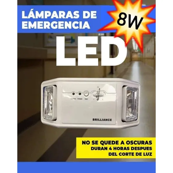 Lampara Emergencia Led 8w Multivoltaje 110-240v Con Batería