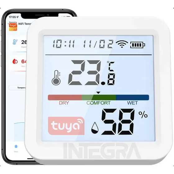 Sensor Digital Temperatura Humedad Wifi Alarma A Pila
