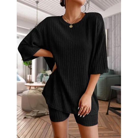 Conjunto Short Leggins Y Top 2 Pieza Mujer Casual Dama Salir