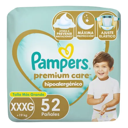 Pañal Pampers Premium Care Talla XXXG 52 unidades