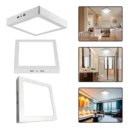 Luminária Led 25w Plafon Quadrado Sobrepor Branco Frio Teto