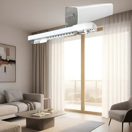 Motor Cortina Inteligente Com Wifi Trilho Até 6 Metros  Branco De 6 Metros 127/220v