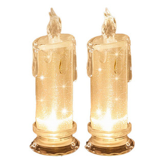 Kit De 2 Velas Led Decorativas Medianas Con Llama Y Lágrimas Kit De 2 Velas Led Decorativas Medianas Con Llama Y Lágrimas