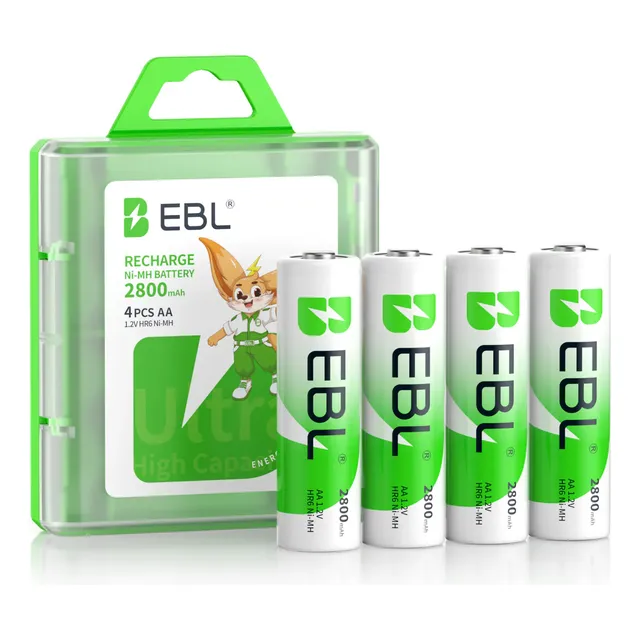 4 X Pilas Recargables Aa - Ni-mh - 2800mah Ebl Original 