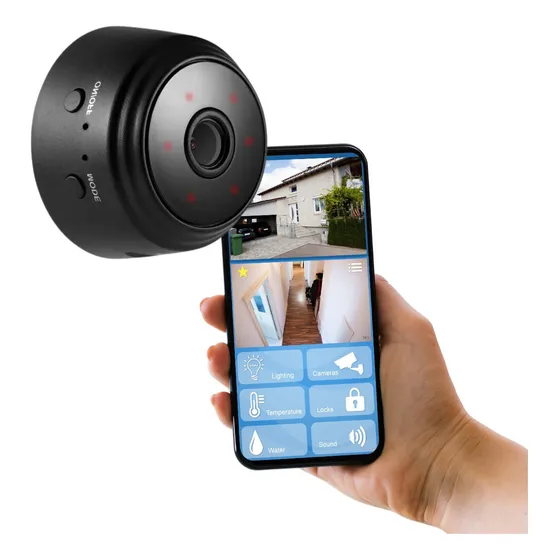 Camera Espiã Sem Fio Com Som Visão Ultra Carbon Cor Preto