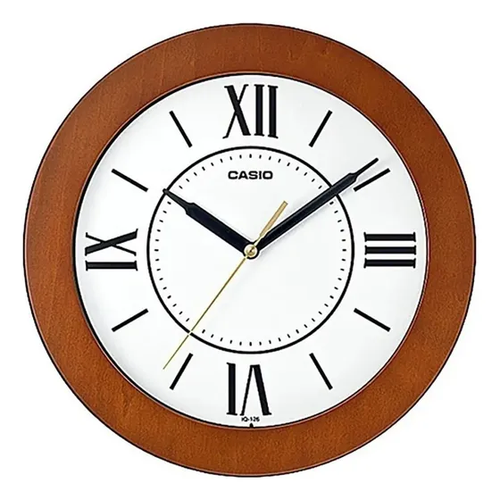 Reloj Pared Casio Iq-126-5b Romanos Color de la estructura Madera Color del fondo Blanco