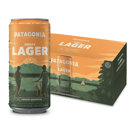 Cerveza Patagonia Hoppy Lager rubia lata 269 mL 10 u