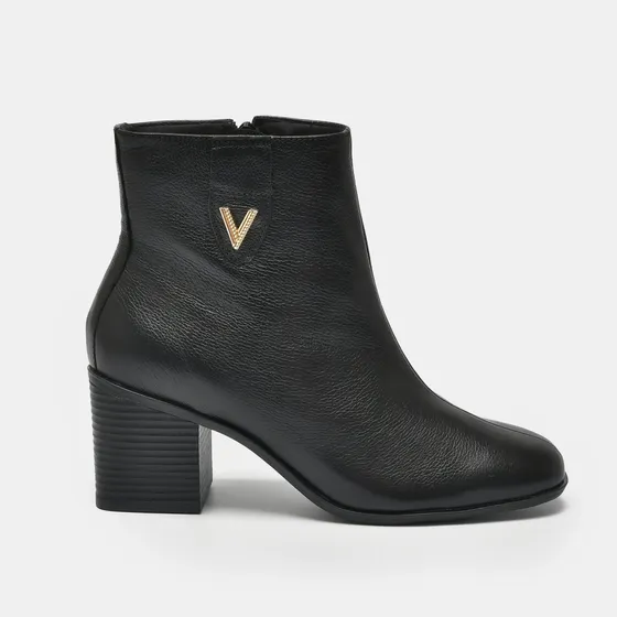 Bota Feminia Com Couro Legítimo Via Marte 224-002-01