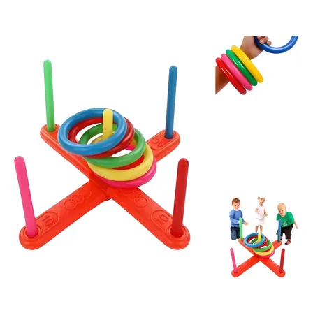 Lanzador De Argollas Para Niños Juguete Educativo Color Multicolor