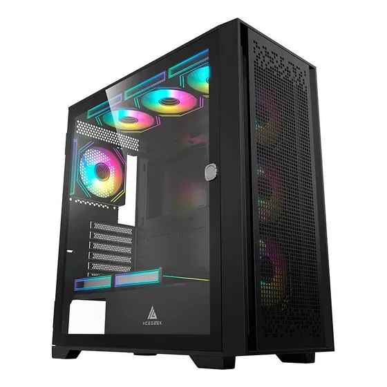 Gabinete Gamer Acegeek Flipped-m, Mid-tower Lateral De Vidro
