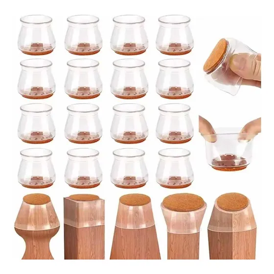 16 Fundas De Silicona Con Fieltro Para Patas De Muebles