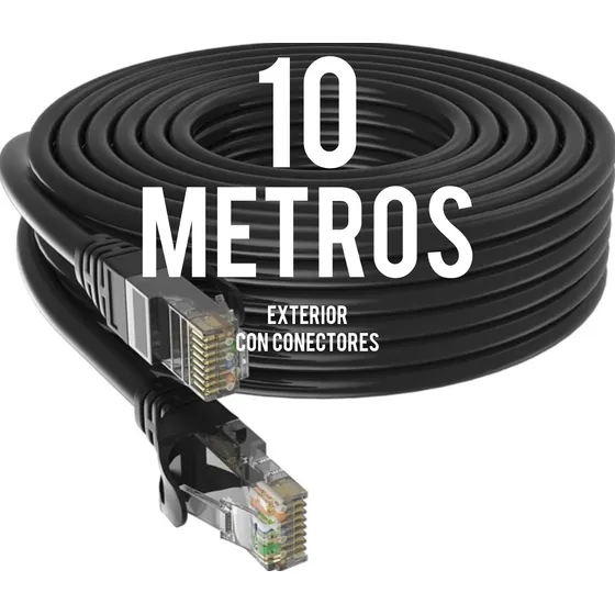 Cable Utp Cat6 10 Metros Exterior Interperie Con Conectores