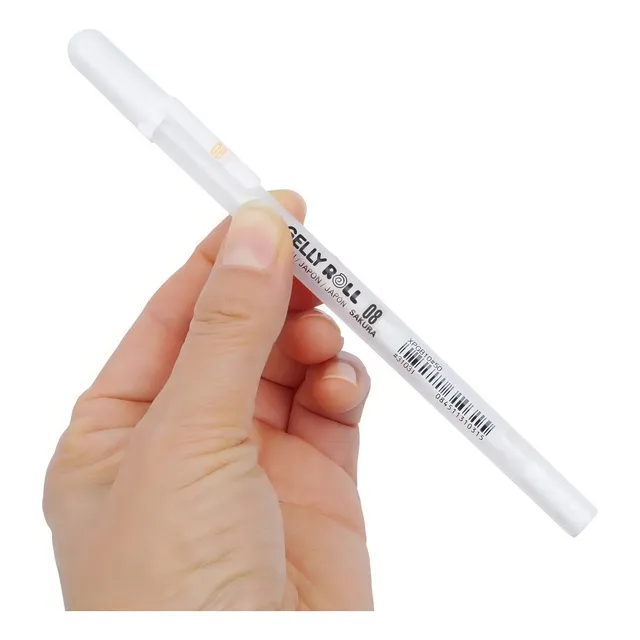 Plumas Gel Blanca Sakura Gelly Roll Dif Grosores 1pz Dibujo Color De La Tinta Blanco 05 Grosor 0.3mm Color Del Exterior Blanco
