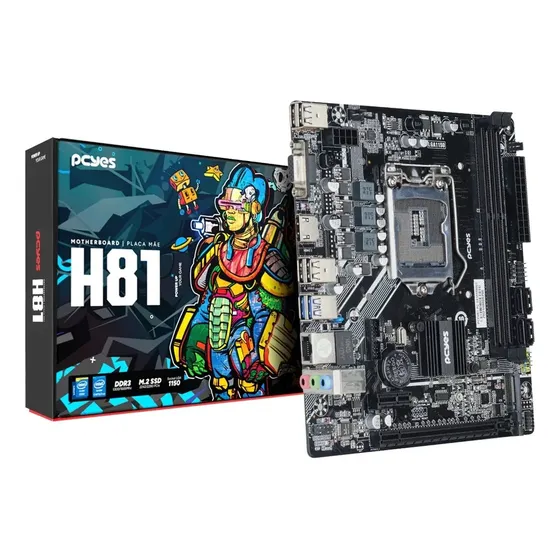 Placa Mãe M-atx H81  Ddr3 M.2 Nvme 4° E 5° Ge Lga 1155 Pcyes