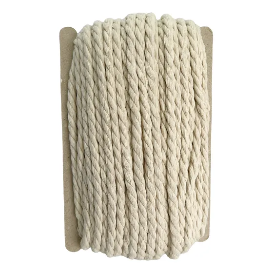 Cordón Retorcido De Algodón 5mm X 25mts Color Crudo
