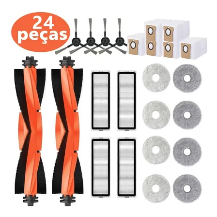 Kit 24 aspirador Para Xiaomi robo s20+ /s20 plus / X20+ /x10+ /s10+ / s10 plus / Panos Escovas e Filtros e Sacos