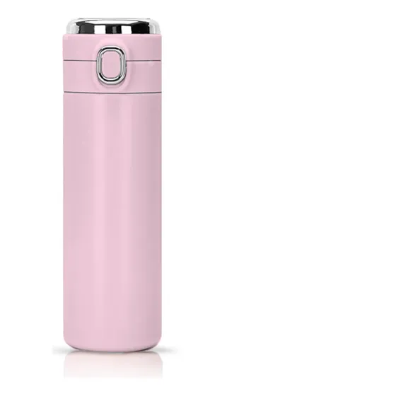 Termo Botella Portátil Conserva Temperatura Digital Led Acero Inoxidable Flask Innovo Rosado