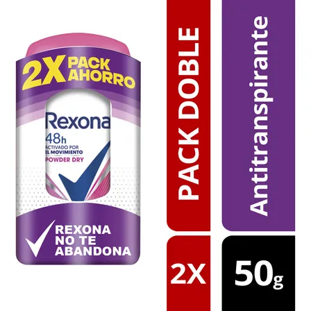 Rexona women pack 2 unidades desodorante powder dry 50gr