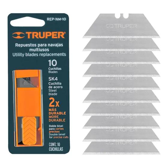 Dispensador con 10 cuchillas para navaja retractil Truper