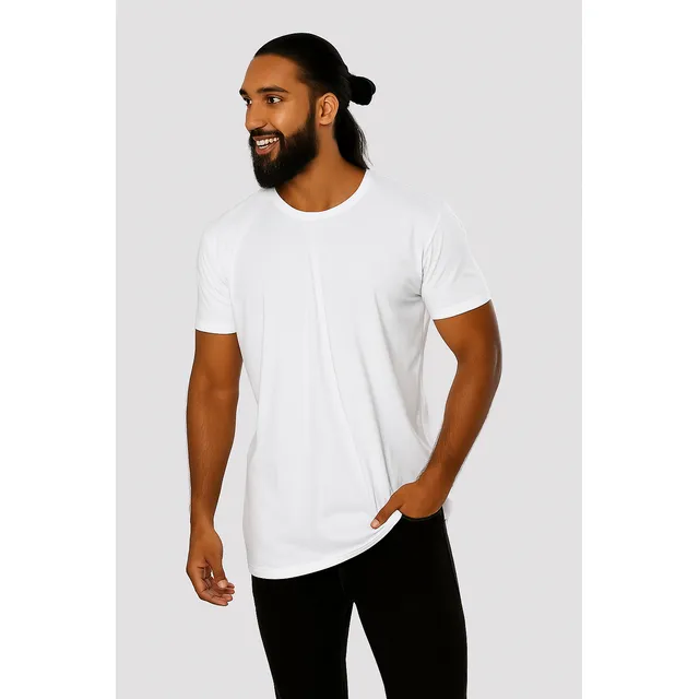 Camiseta Básica Hombre En Tela Fría. Molde Slim Fit