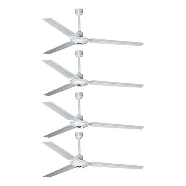 Ventilador Techo 56 70w Industrial Metalico Igoto 4 Piezas Cantidad De Aspas 3 Estructura Blanco Aspas Blanco Diámetro 56 Pulgadas Frecuencia 60hz Material De Las Aspas Metal