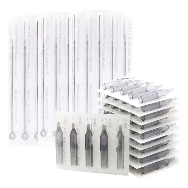 Caja De Agujas Tatuar  X 50 Unds Mas Sus Punteras Tattoo