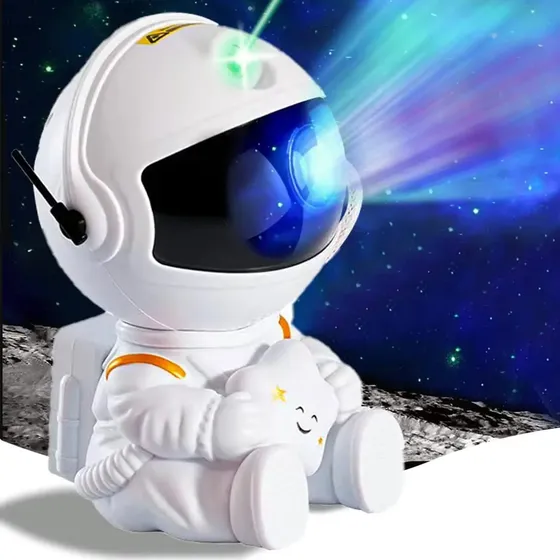 Lampara Proyector Astronauta Estrellas Galaxia Led Noche Agua Negro