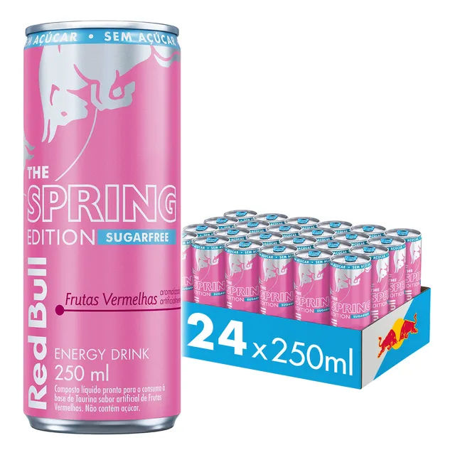 Energético Red Bull Spring Frutas Vermelhas 24 Unidades